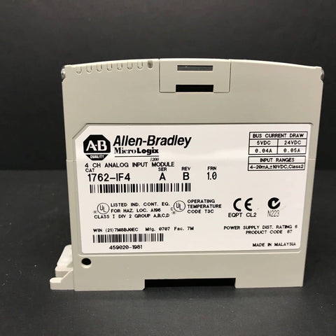 1762-IF4 ALLEN BRADLEY ANALOG OUTPUT MODULE 4 CH-0