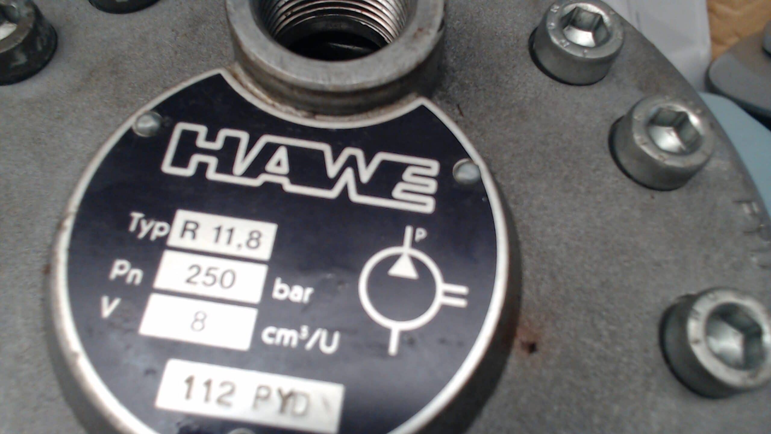 HAWE Radian piston pum valve type R11,8 PN 250 Bar V 9 cm3/u 112 pyd-3467